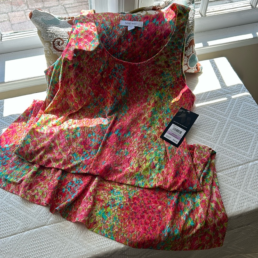 Nine West Coral Combo Strap Dress Size 6 NWT